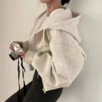 Women's Cropped Hoodie with Inner Lining — Image 6