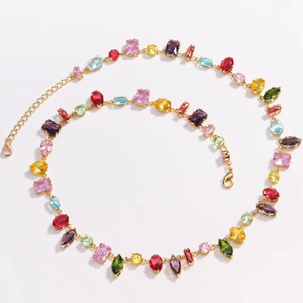 Colorful Zircon Crystal Necklace