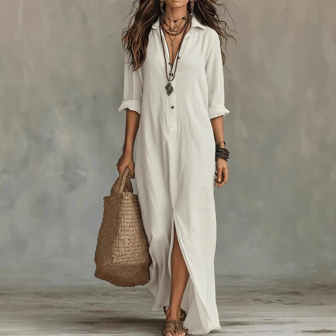 Oversized Long Sleeve Maxi Dress
