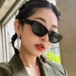 Small Oval Cat-Eye Sunglasses