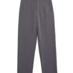 High Waist Straight Pants with Pockets and Front Zipper — Image 6