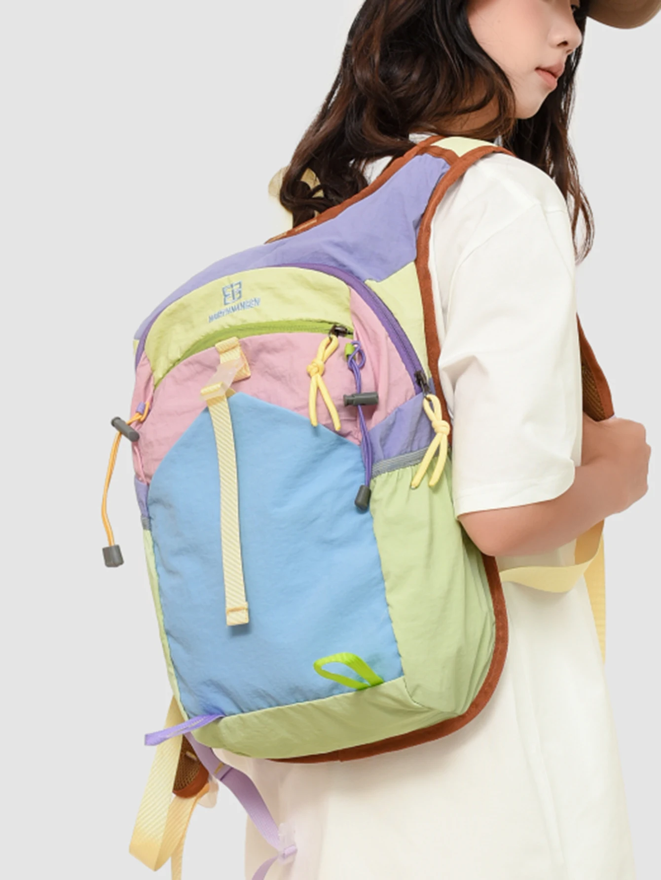 Multi-Pocket Contrast Color Backpack — Image 8