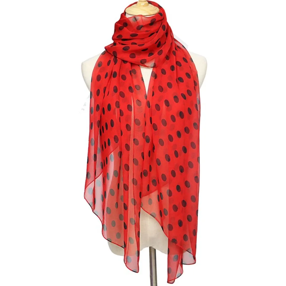 Polka Dot Chiffon Scarf — Image 11