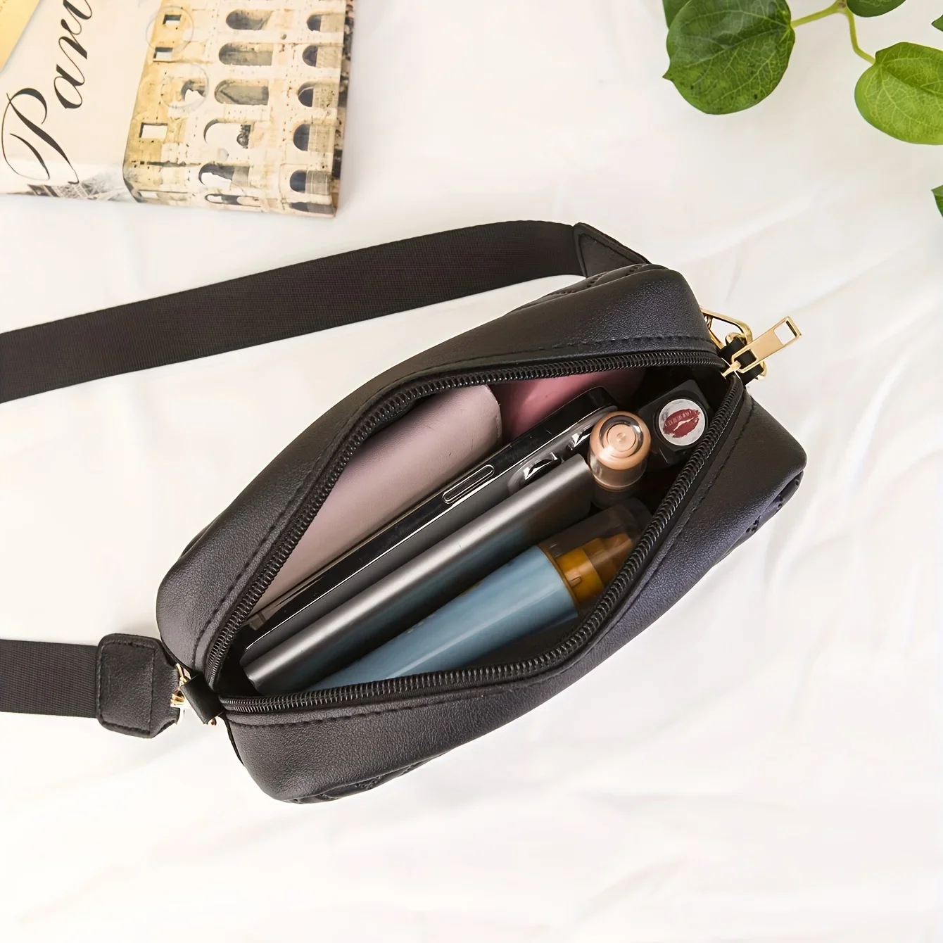 Small Padded Crossbody Bag with Wallet