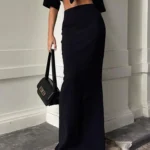 تنورة سوداء طويلة بخصر عالٍ — صورة 3