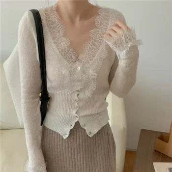 Vintage Lace Knitted Cardigan