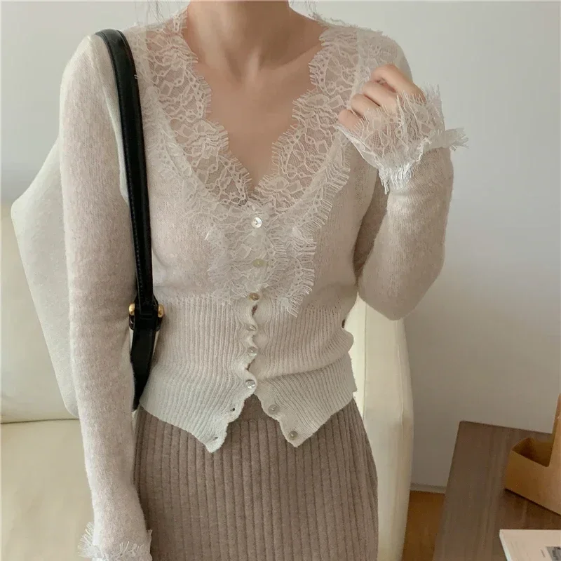 Vintage Lace Knitted Cardigan