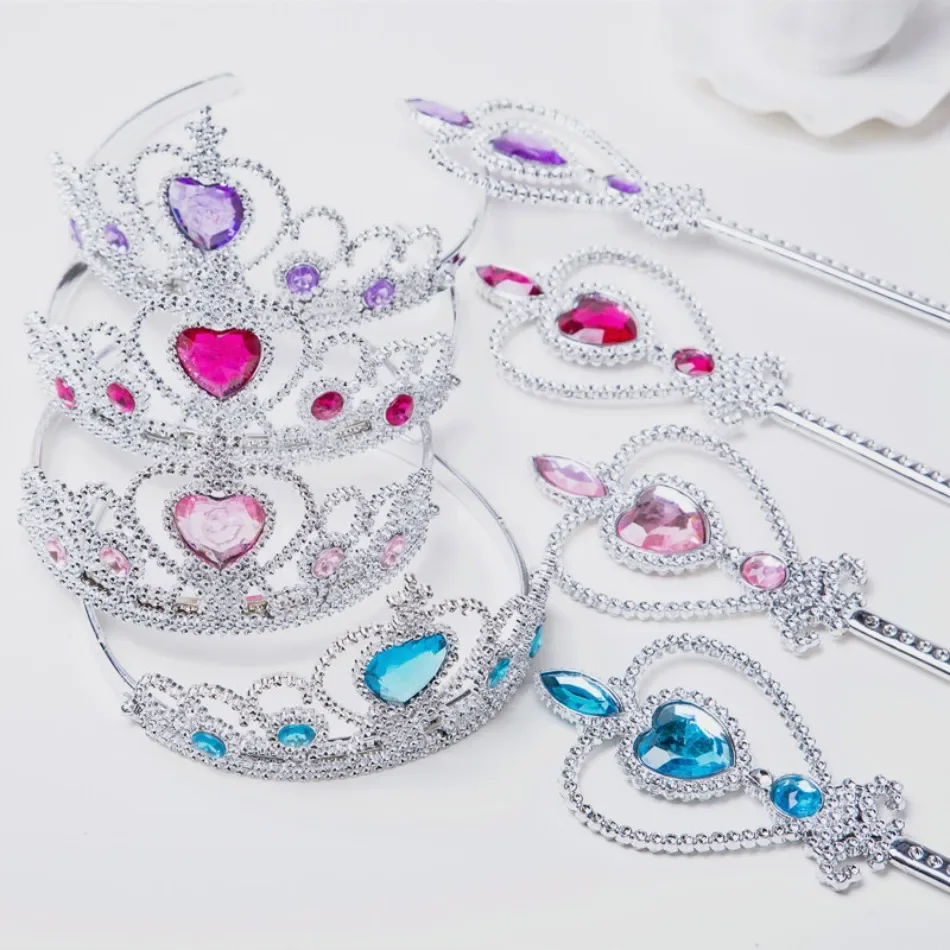 Girls' Shiny Crown and Scepter Set