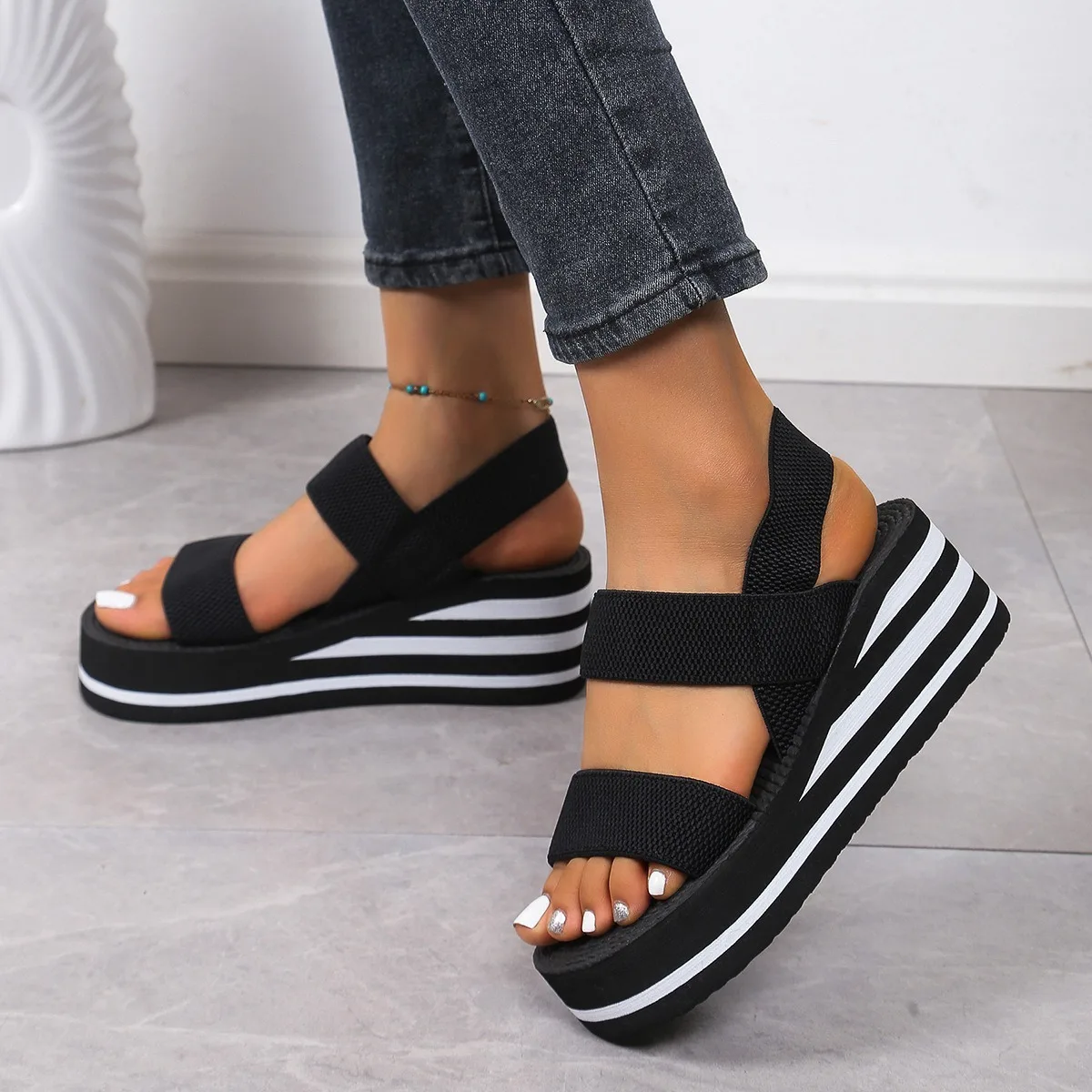 Thick Platform Open-Toe Sandals