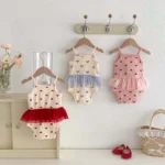 Baby Sleeveless Romper with Bow — Image 2