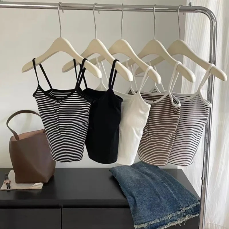 Striped Vest with Buttons