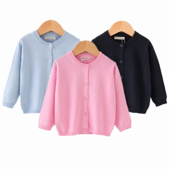 Girls' Solid Color Open-Front Cardigan
