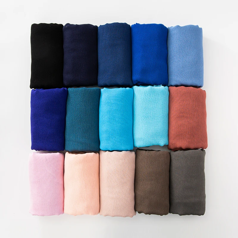 Solid Cotton Hijab with Fringe