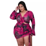 2-Piece Long Sleeve Mesh Set with Colorful Print — Image 5