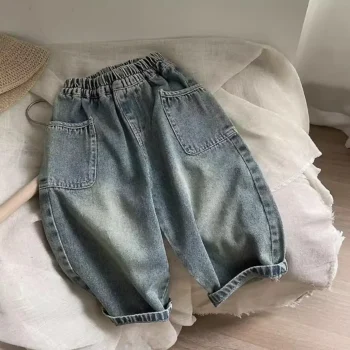 Boys' Autumn Denim Pants with Pocket