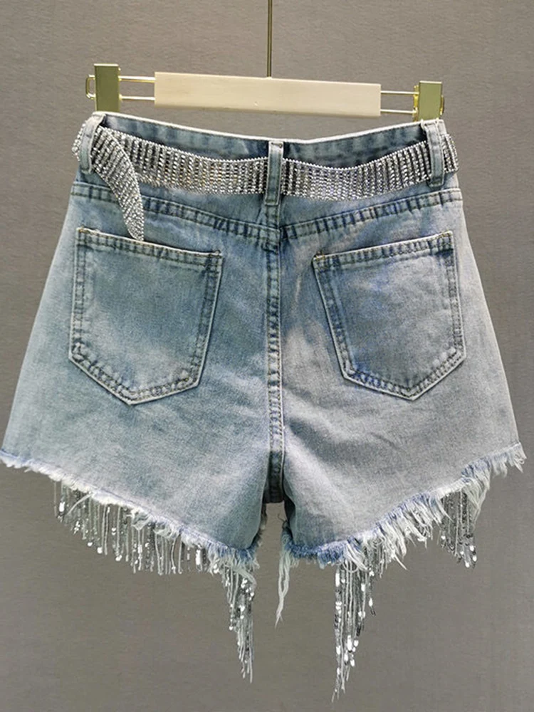 Elegant Summer High-Waisted Shorts with Tassels