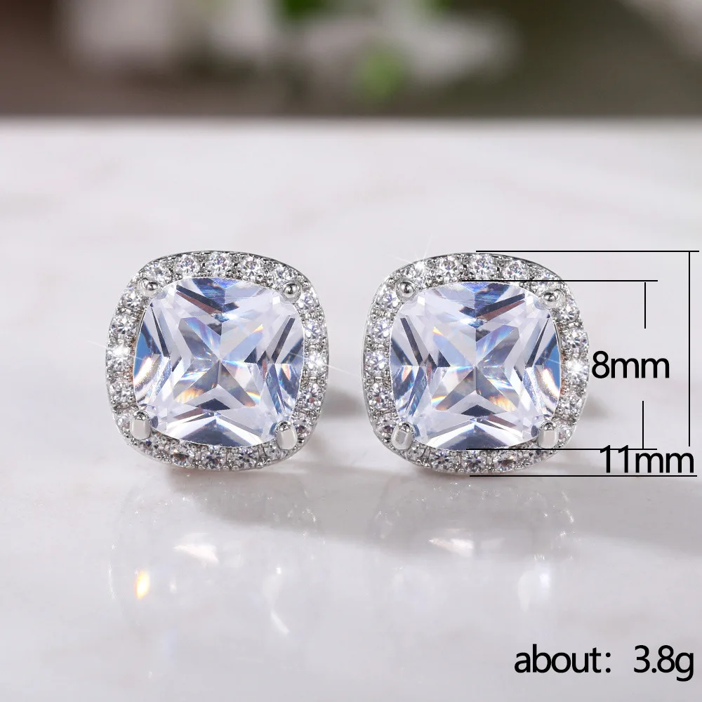 Shiny Zircon Clip-On Earrings