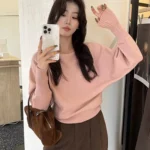 بلوفر تريكو بأكمام طويلة — صورة 4