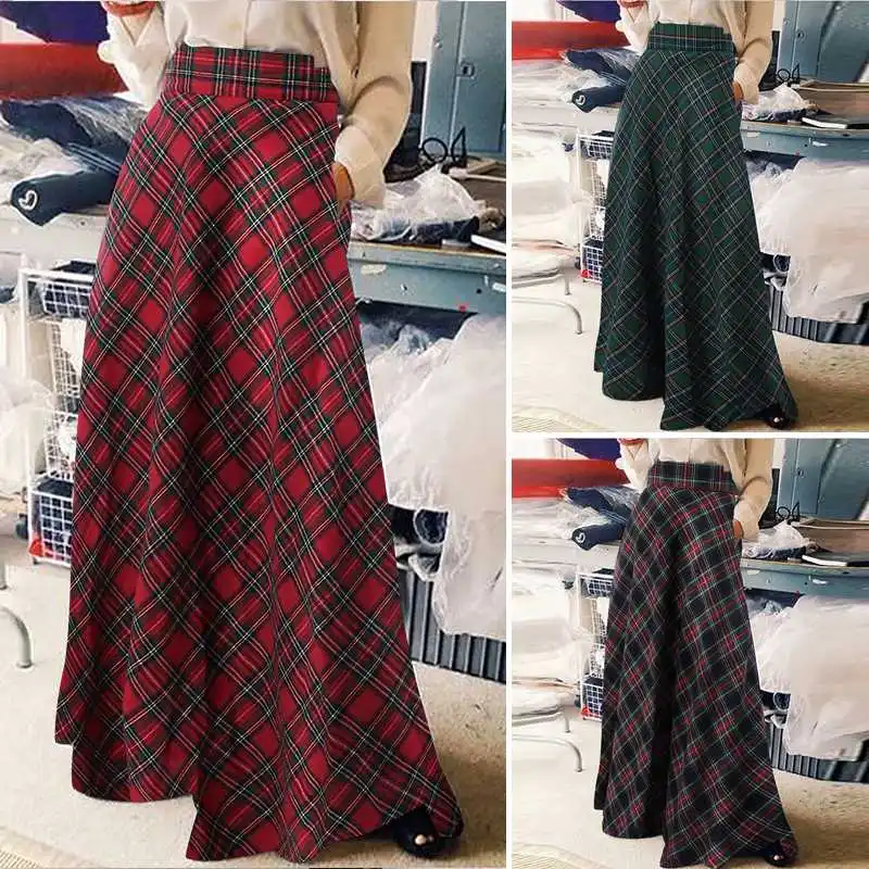 Long Plaid Skirt for Autumn — Image 12