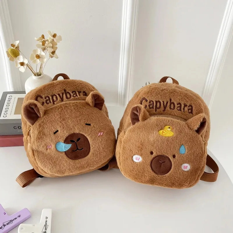 Capybara-Shaped Velvet Bag
