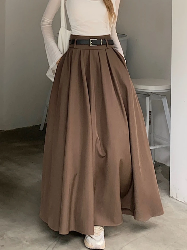 Elegant Gray Maxi Skirt