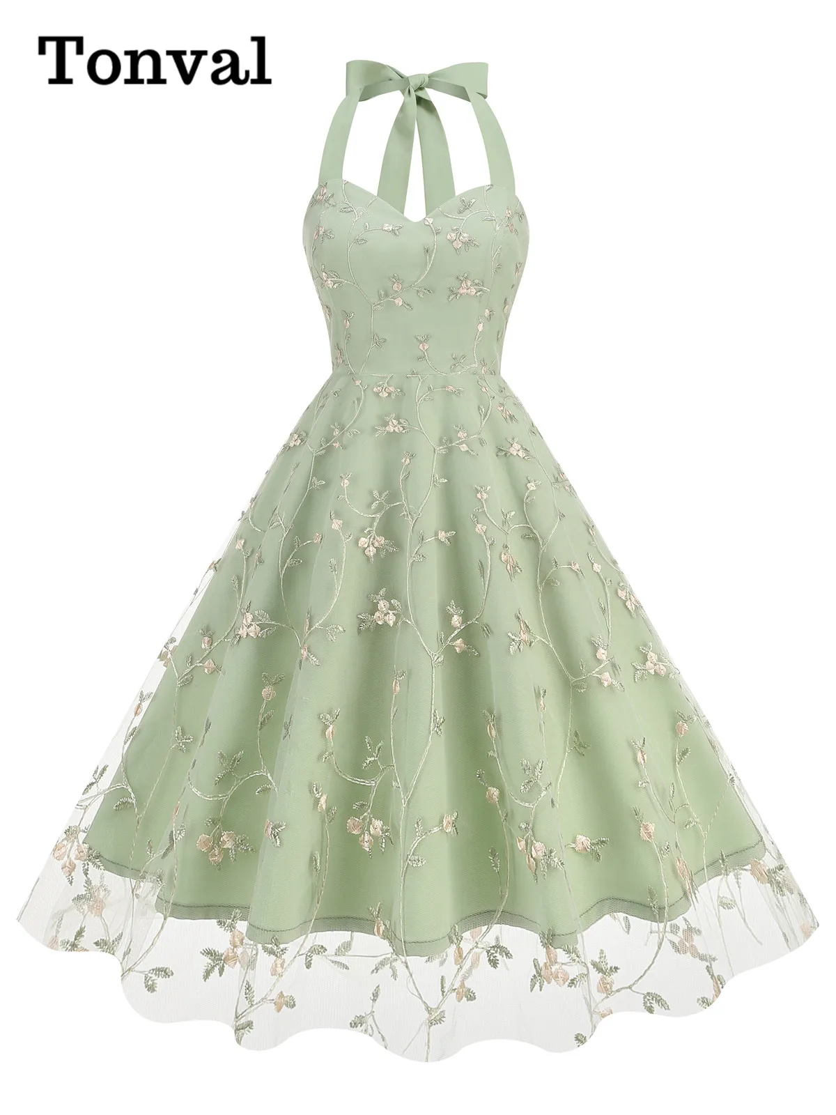 Vintage Halter Evening Dress