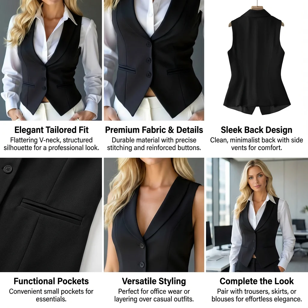 Formal Shawl Collar Vest with Fitted Waist