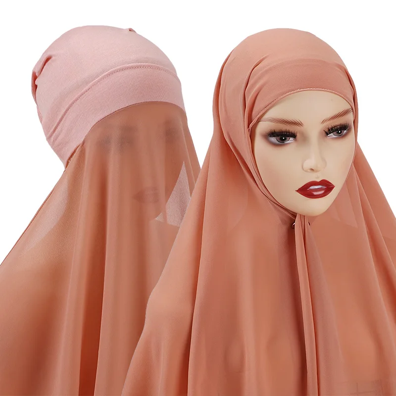 بونيه مع شال شيفون جاهز