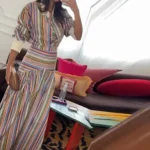 2-Piece Striped Set: Button-Up Shirt and Ankle-Length Skirt — Image 6