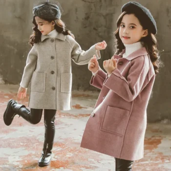Girls' Vintage Wool Winter Jacket