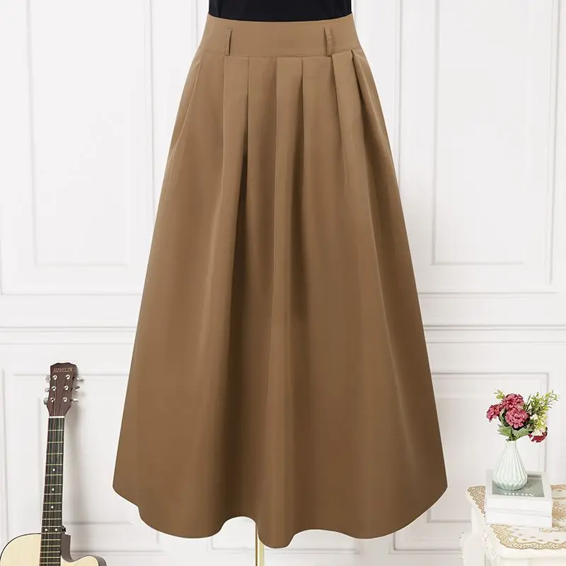 High Waist Pleated Skirt with Wide Swing — Image 21