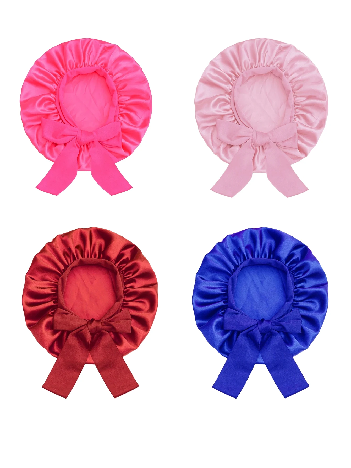 Girls' Satin Bonnet with Wide Elastic Band
