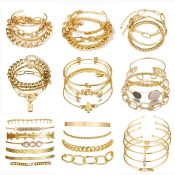 Bohemian Metal Chain Bracelet Set