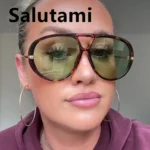 نظارة عين القطة بإطار سميك معدني — صورة 4