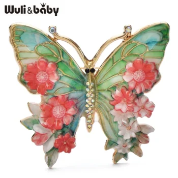 Flower and Butterfly Brooch