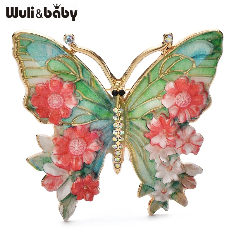 Flower and Butterfly Brooch