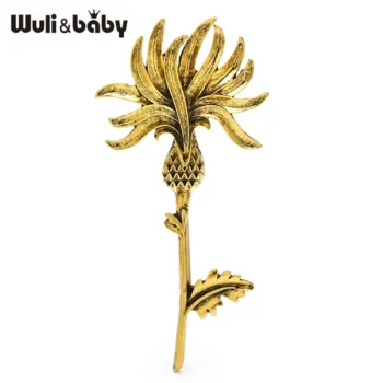 Vintage Thistle Flower Brooch