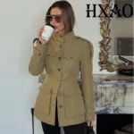 Women's Long Sleeve Jacket with Pockets