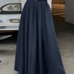 High Waist Pleated Skirt with Wide Swing — Image 3