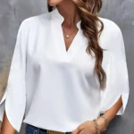 Elegant V-Neck Summer Blouse