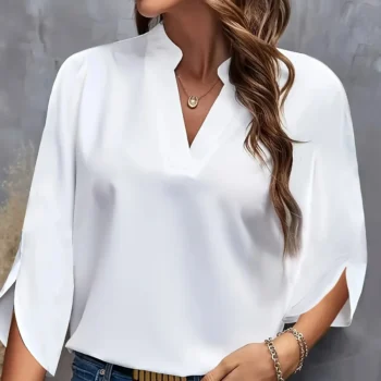 Elegant V-Neck Summer Blouse