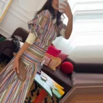 2-Piece Striped Set: Button-Up Shirt and Ankle-Length Skirt — Image 4