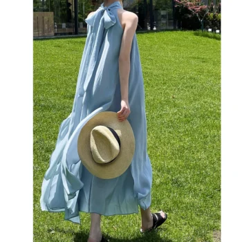 Loose Sleeveless Halter Summer Maxi Dress
