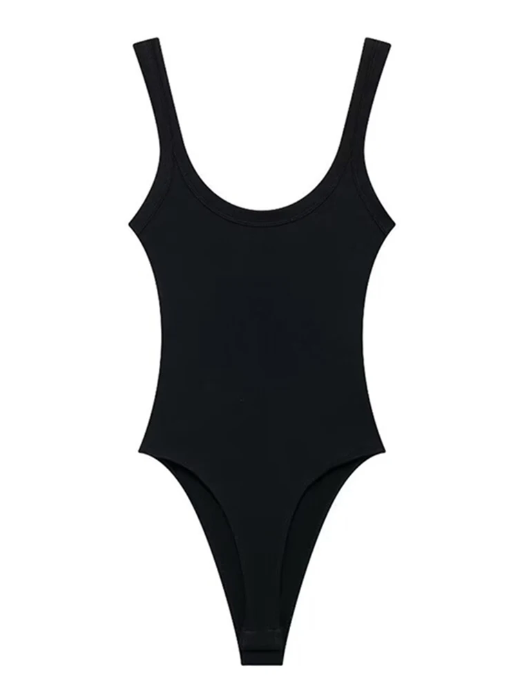 Slim-Fit Ribbed Bodysuit with Buttons