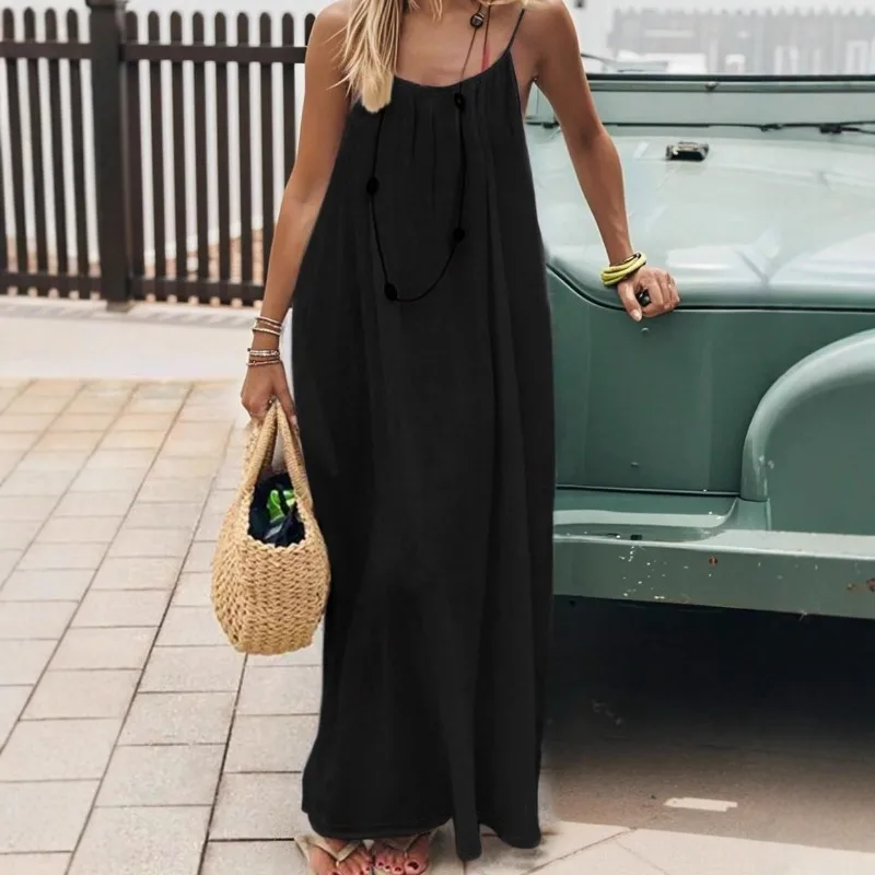 Loose Strappy House Dress