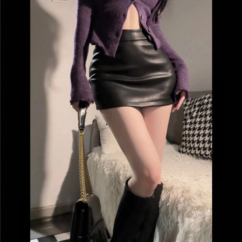 Leather High-Waisted Mini Skirt