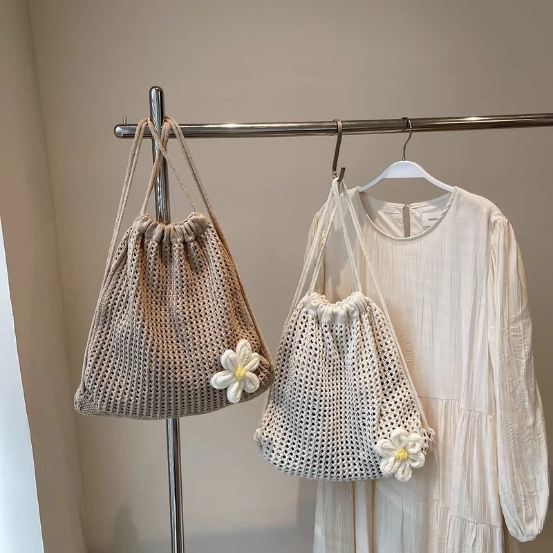Large Bohemian Knit Shoulder Bag