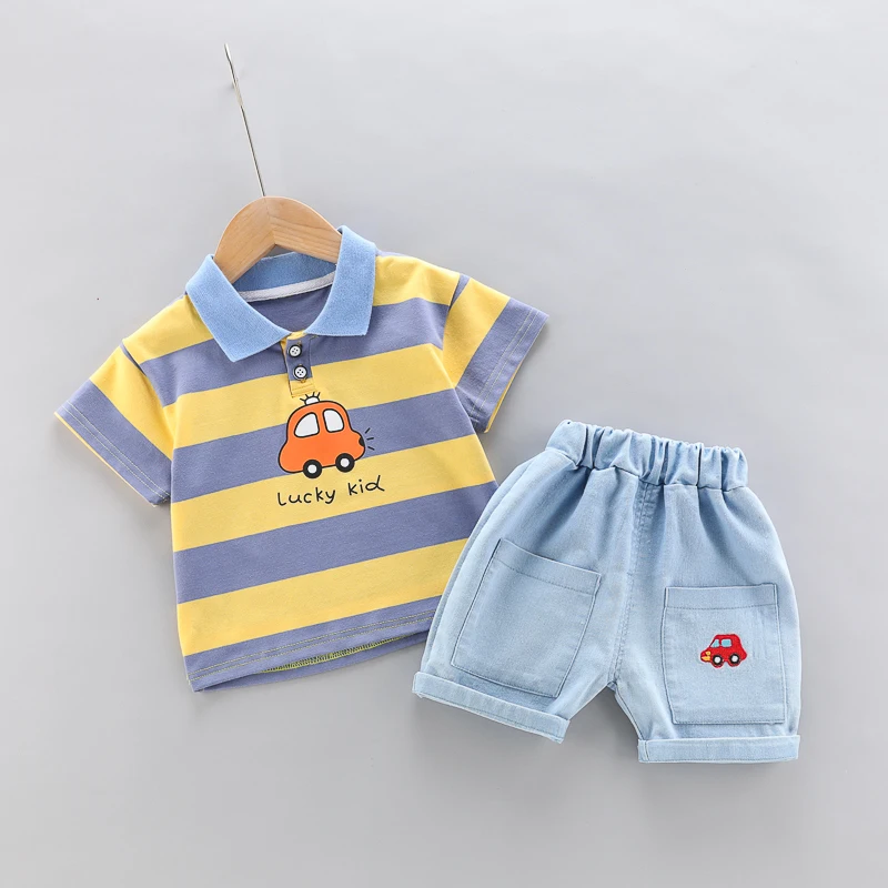 Boys' Polo and Denim Shorts Set