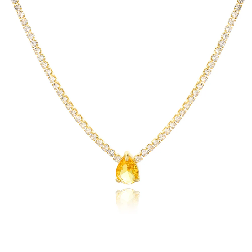 Crystal Heart Print Necklace