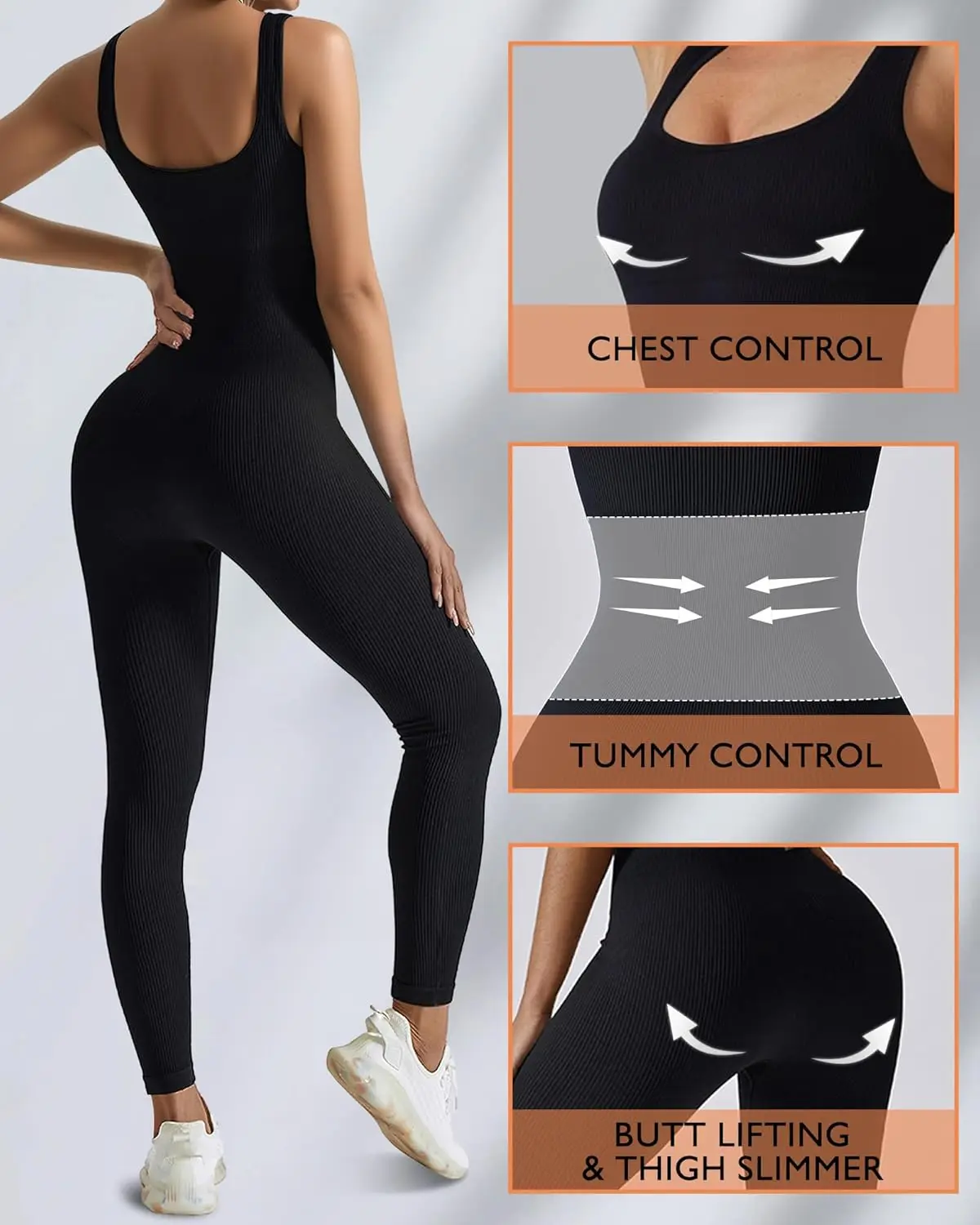 Slim-Fit Ribbed Jumpsuit